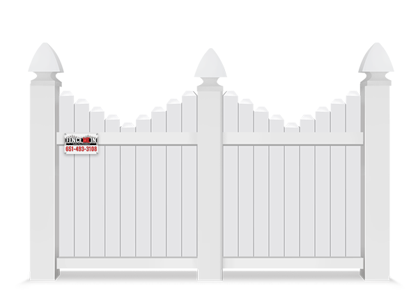 Vinyl Commercial Scalloped Picket Fence in Minneapolis Minnesota