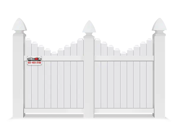 Vinyl Commercial Scalloped Picket Fence in Minneapolis Minnesota
