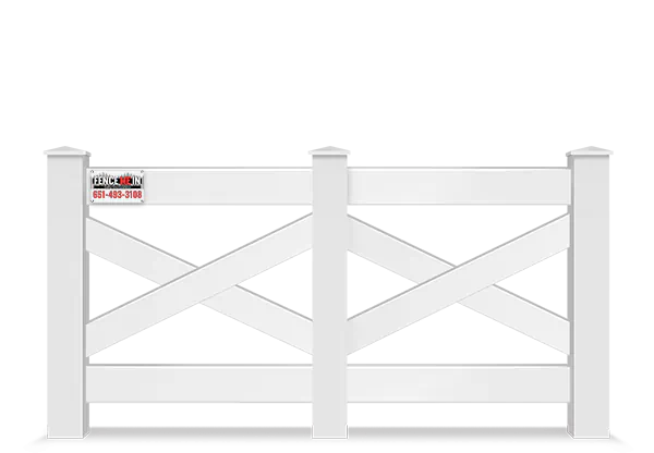 Vinyl Custom Crossbuck Fence in Minneapolis Minnesota
