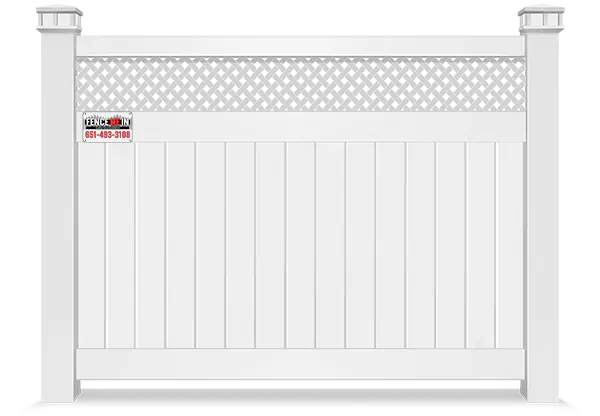 Vinyl Solid Privacy Fence w/ Lattice Top in Minneapolis Minnesota