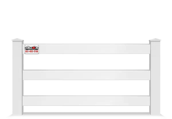 Vinyl Three-Rail Ranch Rail Fence in Minneapolis Minnesota
