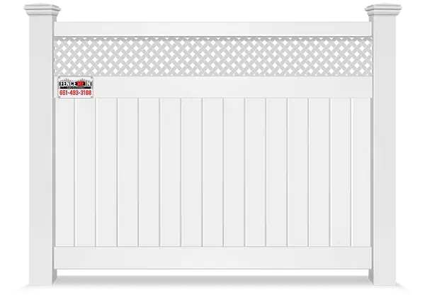 Vinyl Solid Privacy Fence w/ Lattice Top in Minneapolis Minnesota