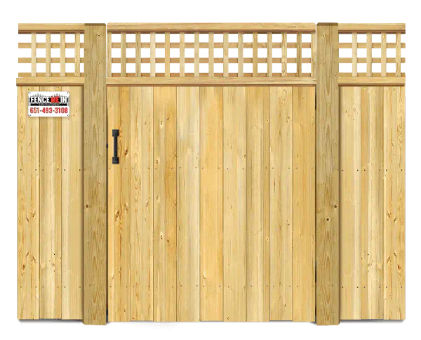 Grid top style gate  - Wood Gate