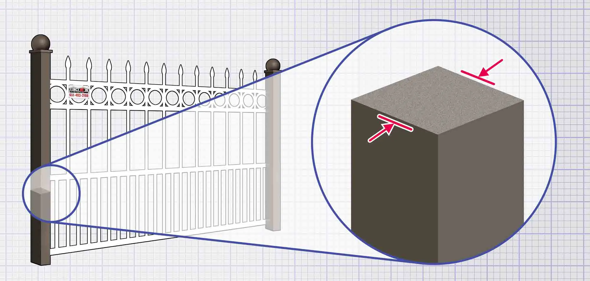 Wrought iron fence features popular in Minneapolis Minnesota