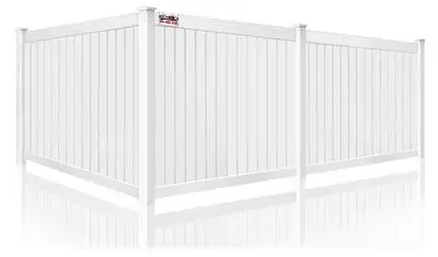 Residential Vinyl fence installation for the Hugo Minnesota area.