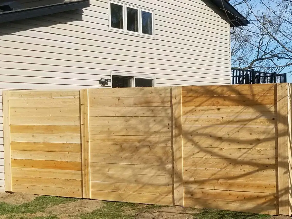 St. Louis Park MN horizontal style wood fence